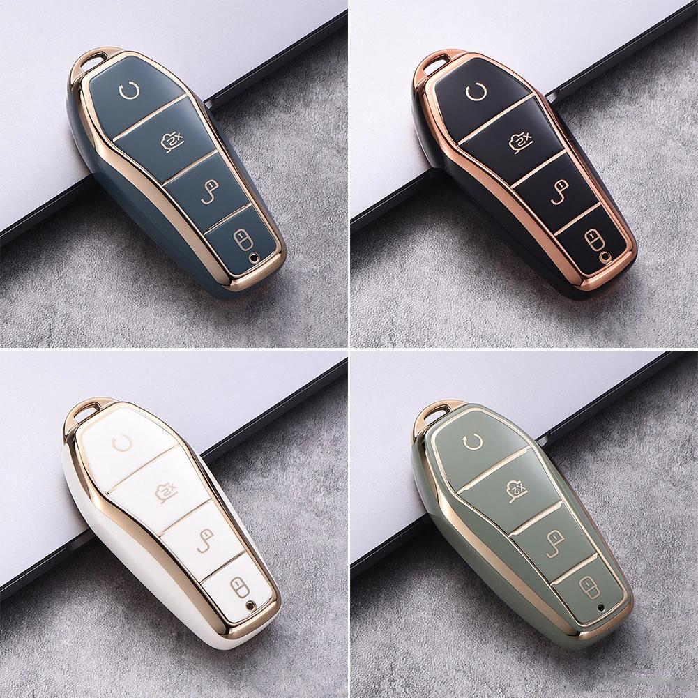 4 Buttons Tpu Car Key Case For Byd Atto 3 Han Ev Dolphin Qingdaoplusdmi Remote Control Protect Cover Auto Accessories