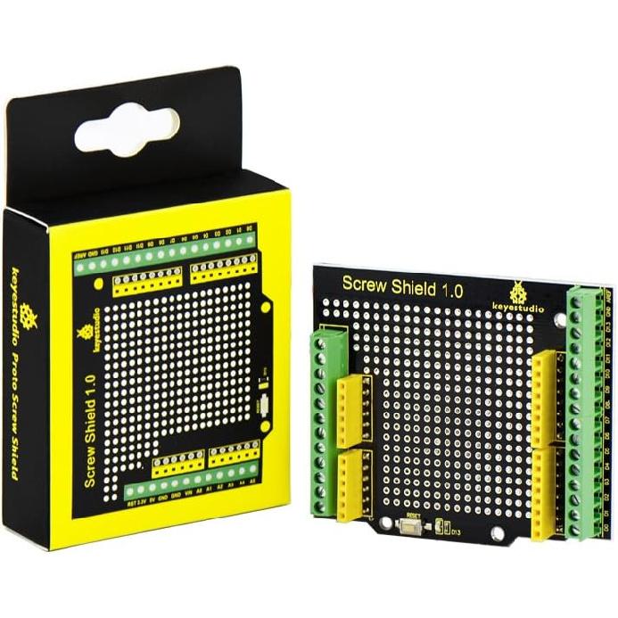 KEYESTUDIO Proto Screw Shield for Arduino R3, Proto Shield Terminal Prototype Expansion Board for Arduino Un0 R3