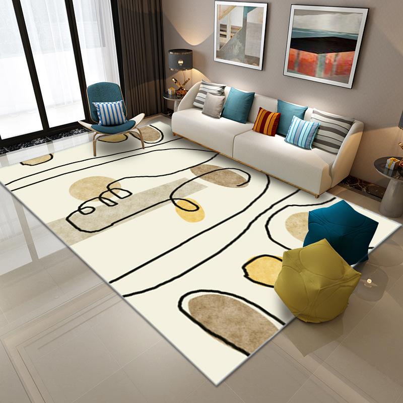 Simple Ins Living Room Light Luxury Large Area Carpet Living Room Decoration Home BB Rug Bedroom Blanket Square Soft Bath Mat