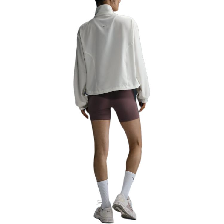 Nike Stand Collar Zipper Loose Drop Shoulder Long Sleeve Jacket Women Jacket White HV5010-133