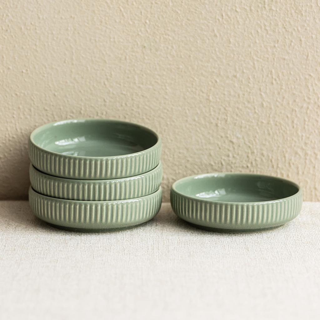 Simple Macaron Green Vertical Flavor Dish Ceramic Vegetable Dish Creative Dipping Dish Restaurant Snack Dish Hot Pot Flavor Dish