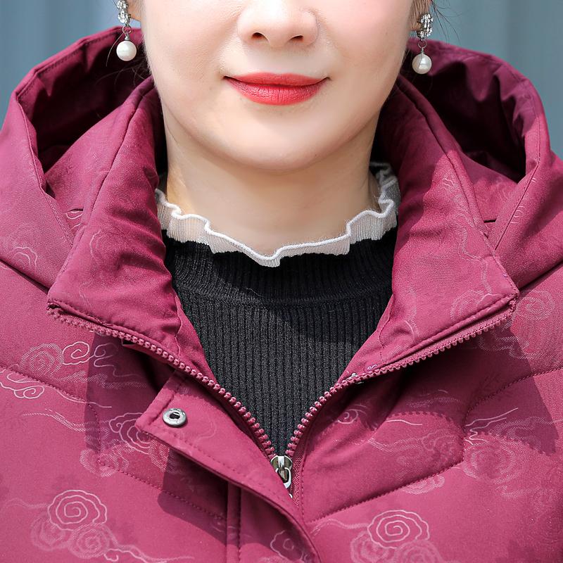 Palton de iarnă pentru femei de vârstă mijlocie cu glugă, mărimi mari, îmbrăcăminte exterioară elegantă, largă, groasă, caldă, parka, jachete pentru doamne