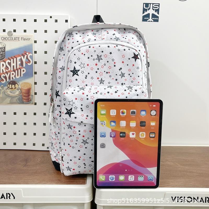 Schoolbag1011 New Nylon Star Print Anti-splash Backpack