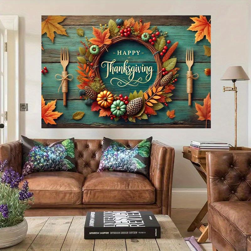 One background banner, Thanksgiving autumn leaf decorative fabric wall decoration, polyester fabric, party decoration
