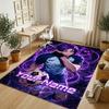 Personalized Crystal Velvet Carpet,Blue Lock Custom Printed Name, Plush Area Rug For Home Indoor Decor