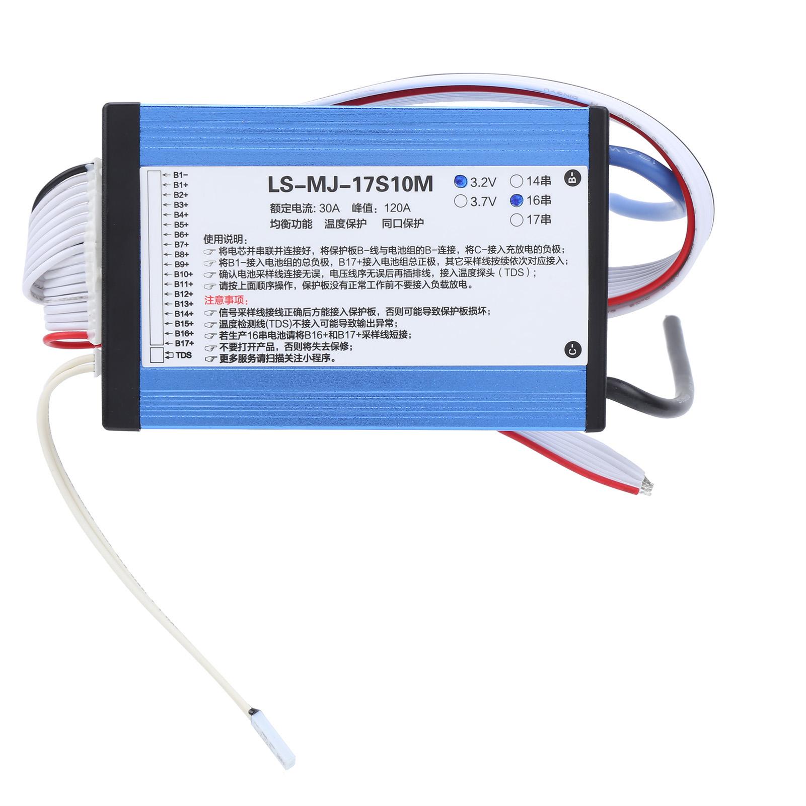 

Плата літієвої батареї 3,2 В 30 А 14S‑16S з BMS18650 Balance Multiple Protectio