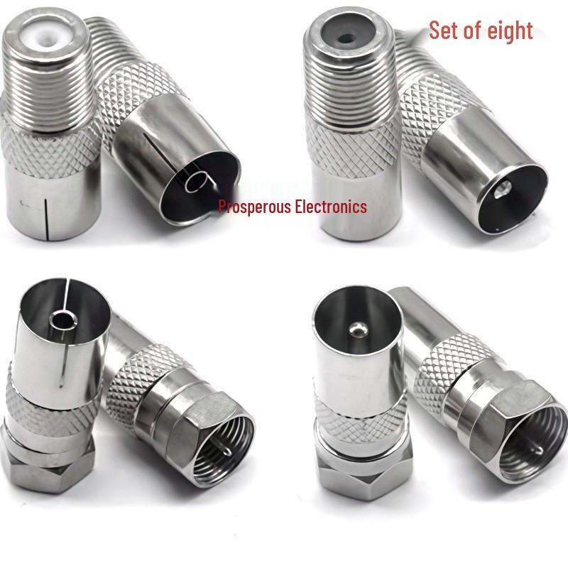 4-Piece F Male to TV Male/Female Adapter Set for Cable TV