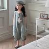 Abbigliamento estivo tinta unita per bambine Tuta carina per bambini Versione coreana Moda Retro Abbigliamento per bambini 3-7 Anni