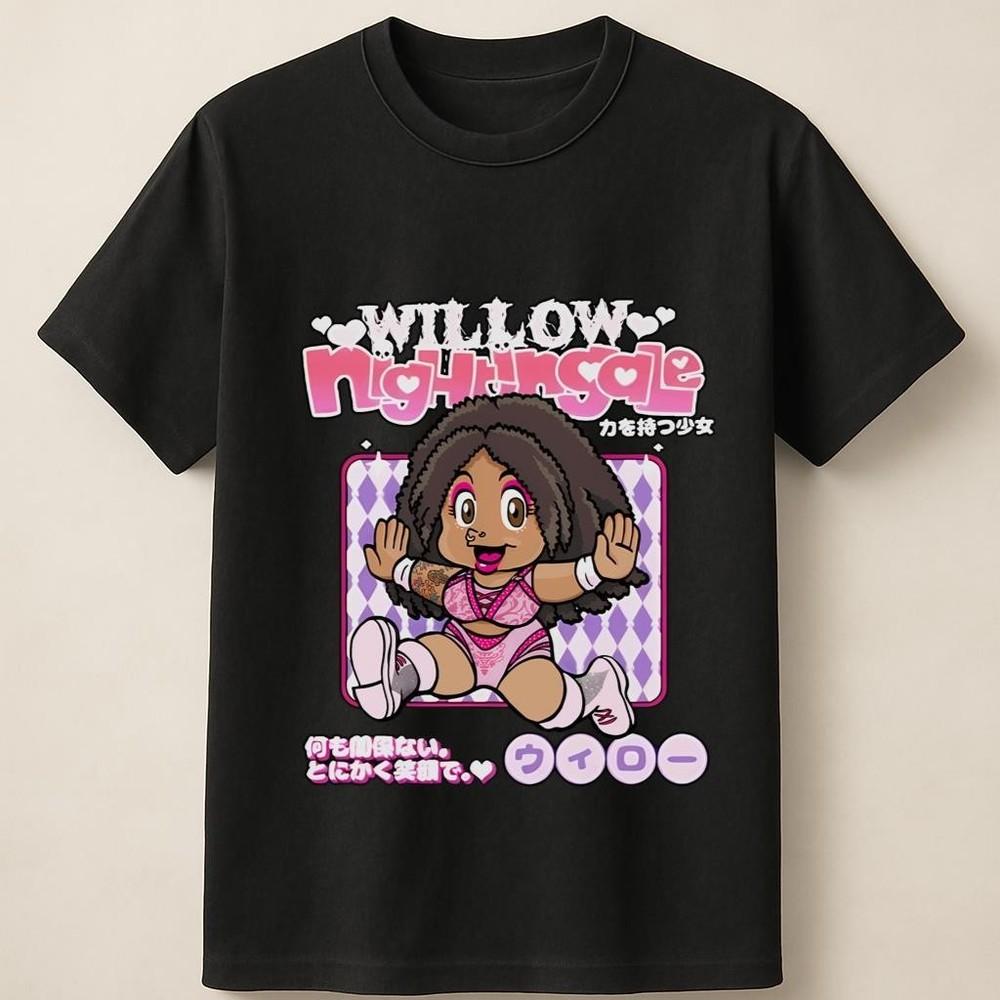 Willow Nightingale Kawaii Style Graphic with Hearts and Smile Unisex T Shirt Unisex T-Shirt L