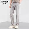 ROMON Men's Linen Blend Straight-Leg Business Casual Pants