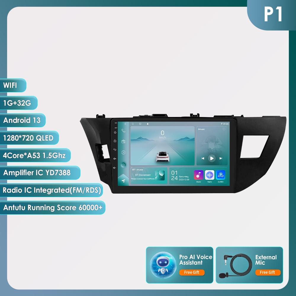 

OSSURET Carplay 4G-LTE 2Din для Toyota Corolla 2014 2015 2016 Android Автомагнитола Радио Мультимедийный Видеоплеер Навигация GPS Интеллектуальное Головное Устройство P1 4Core 1G 32G AI