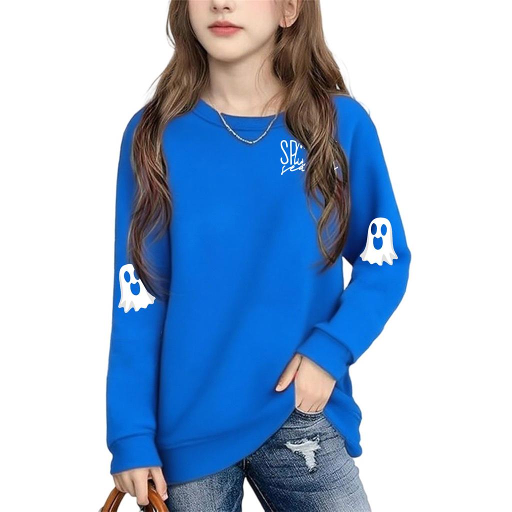 Boys Girls Child Fashion Daily Versatile Casual Crewneck Sweatshirts Daily Long Sleeve Patchwork Top Sweatshirts