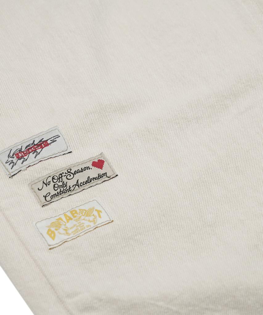 Bieseulaebis Barrel Leg Logo Patch Pants Ivory