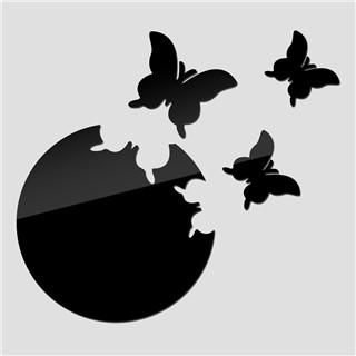 

Butterfly DIY Acrylic 3D Mirror Wall Stickers Home Room Decoration WALL ART Decals Wall Decor 26x26x1cm чёрный