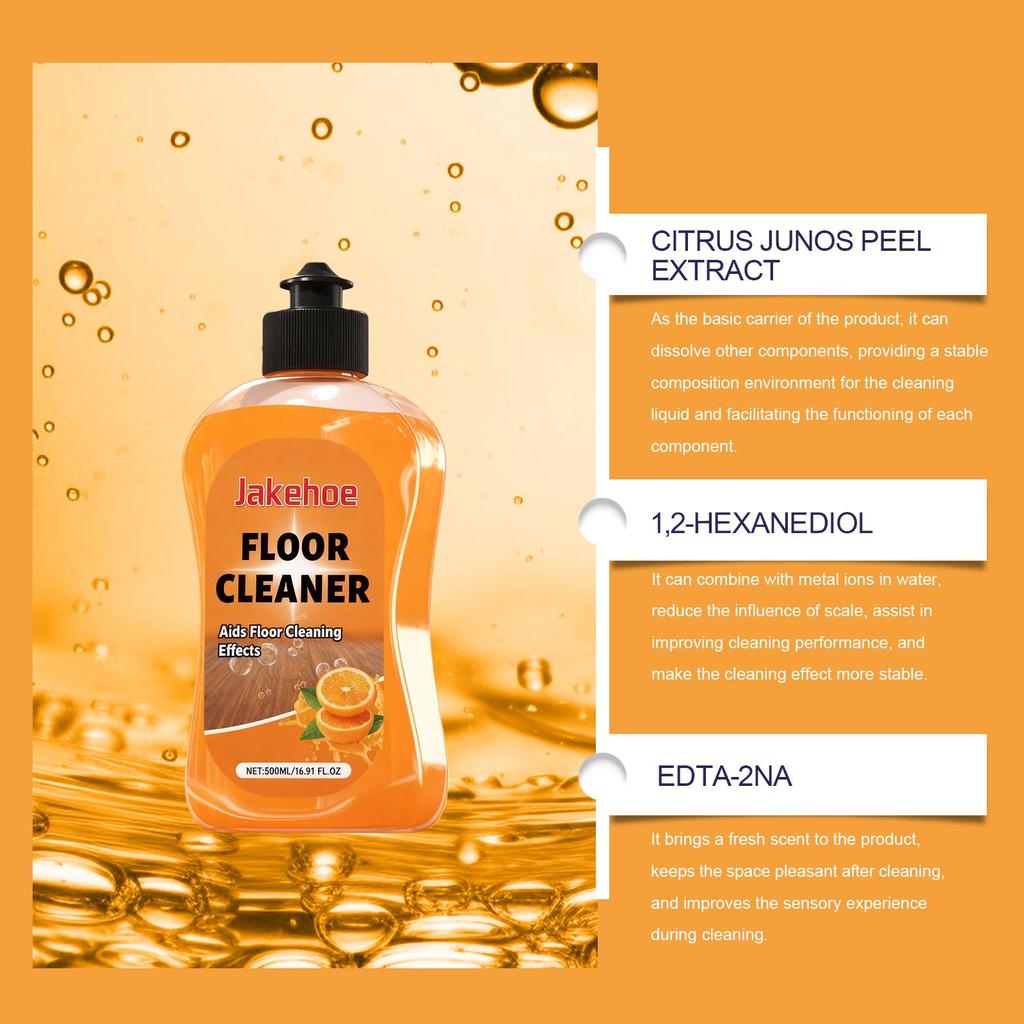 Jakehoe floor cleaner, ceramic tile, wooden floor, suitable for decontamination and maintenance, convenient and fragrant mopping care 500ml