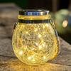 Solar Light Outdoor Garden Decorations Outdoors Cracked Glass Ball Hanging Lantern Waterproof LED Lamp for Patio Yard Decor
