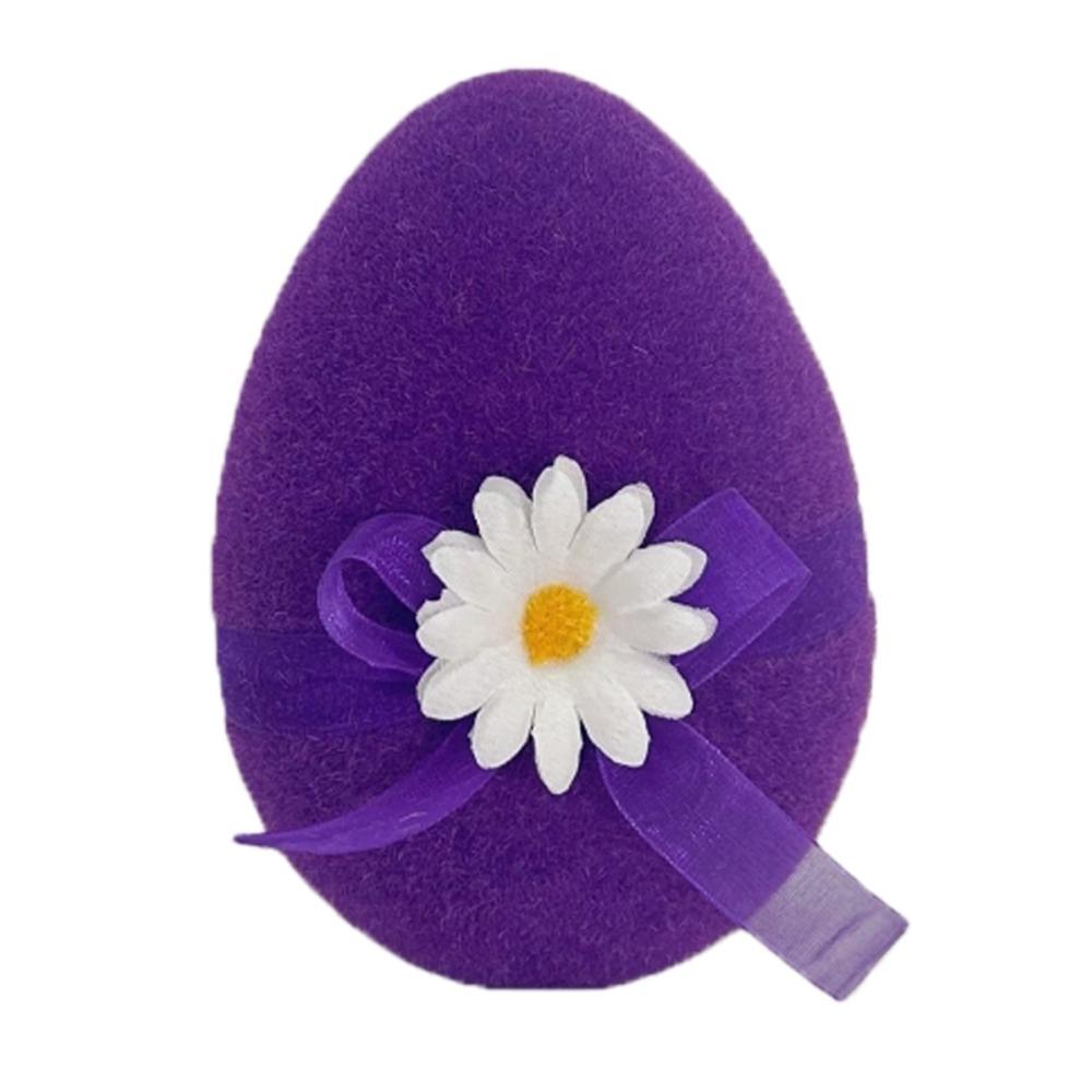 With Flower Bow Large Plush Egg Colorful Easter Egg Ornaments  Spring Party Decor