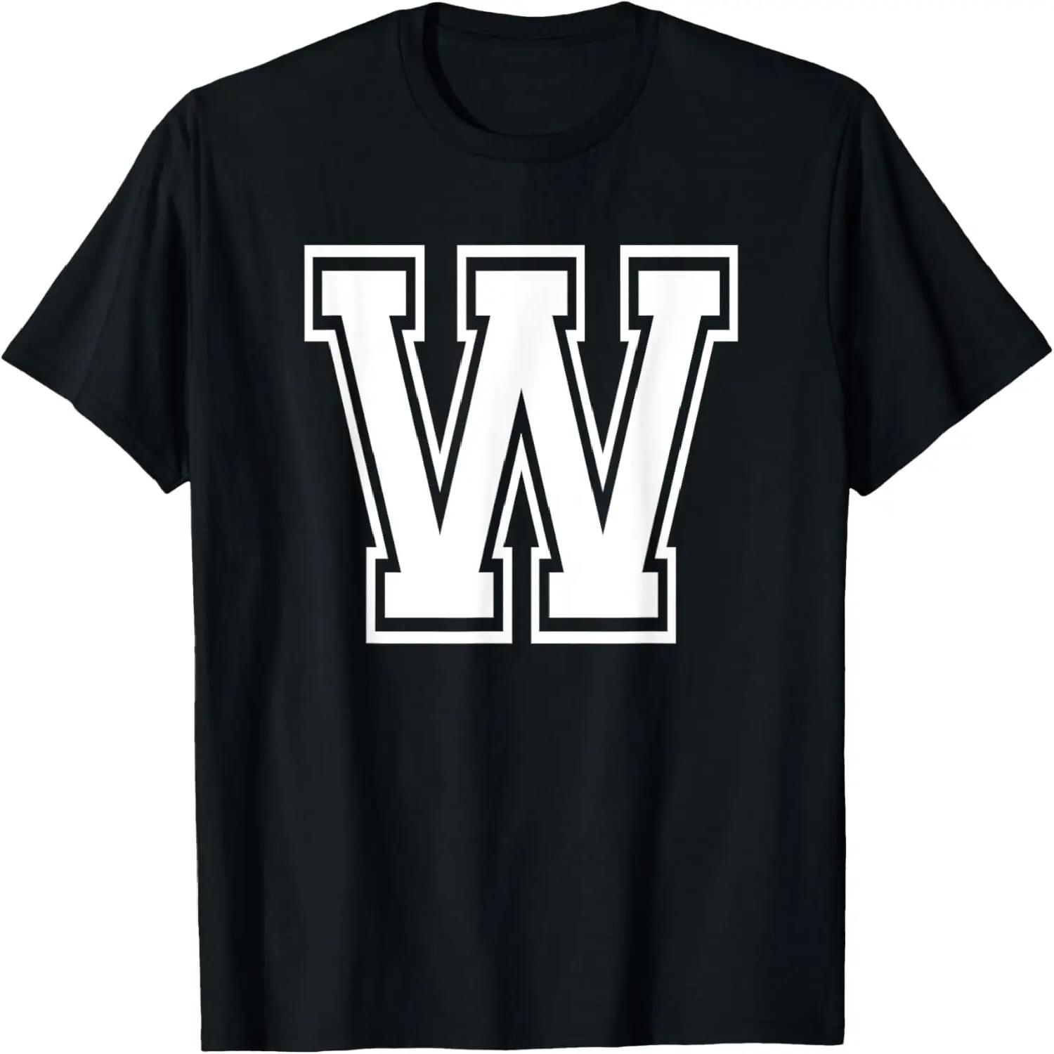 Letter W Name Initial Varsity Alphabet Monogram T-Shirt S