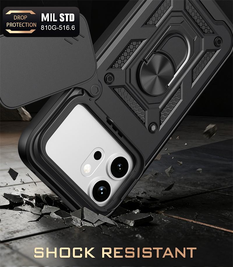 Armor Shockproof Case For Honor 600 Lite 600Pro Magnetic Ring Holder Slide Lens Cover For Honor 600 Honor600 Pro 5G Coque Funda