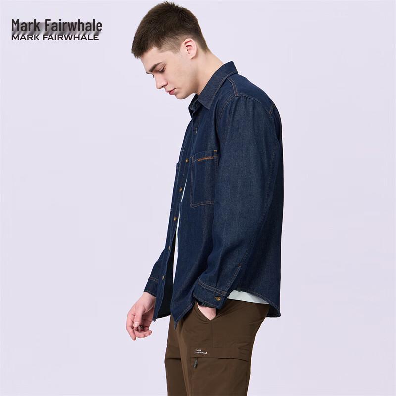 Mark Fairwhale Men s Workwear Denim Long Sleeve Shirt 3XL