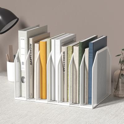 Metal 7 Segment File Folder Storage Rack for Desk | Vertical Office File Rack | Heavy Duty Mesh File Sorter for Books, Binders