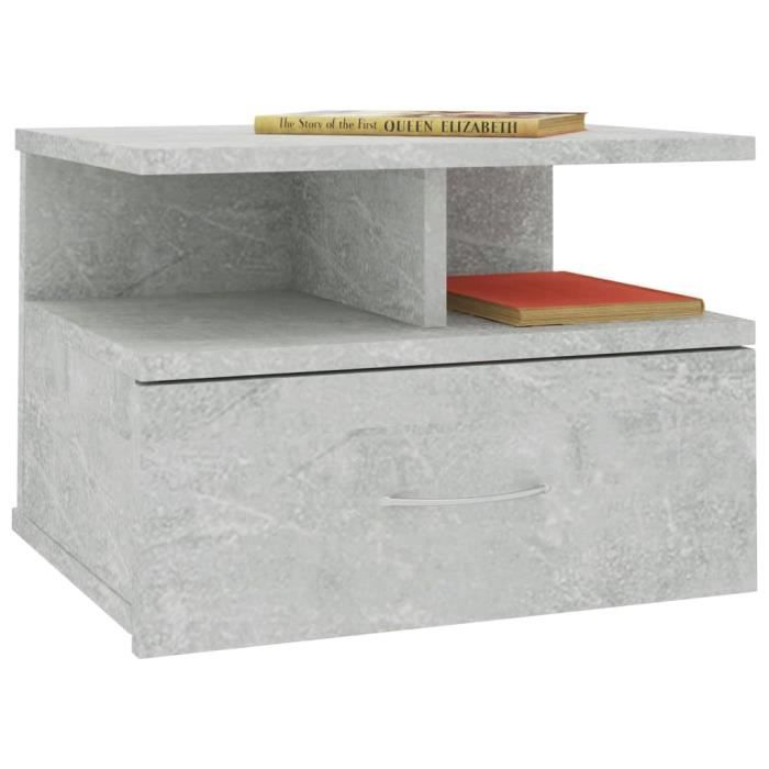 VidaXL Floating Bedside Tables 2 Pcs Concrete Grey Engineered Wood 800414
