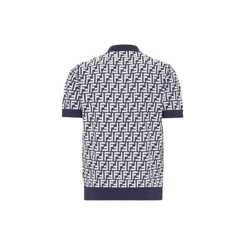 FENDI Ff Motif Short-Sleeved Knit Polo Shirt FZC349AR85F04V6