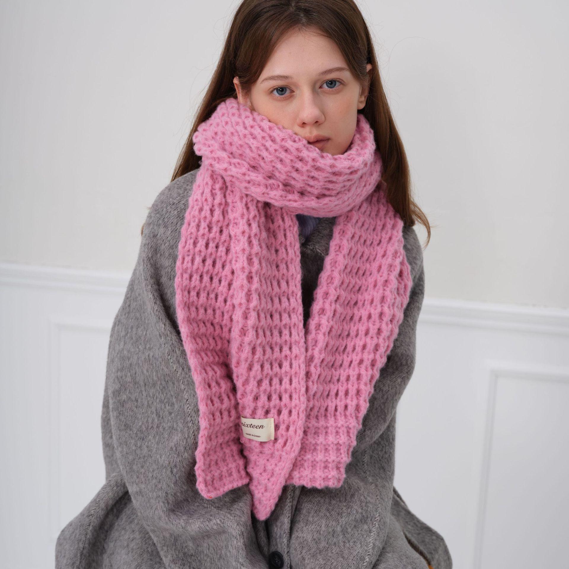 

Knitted scarf women s winter thickened warm soft solid color couple scarf shawl scarf