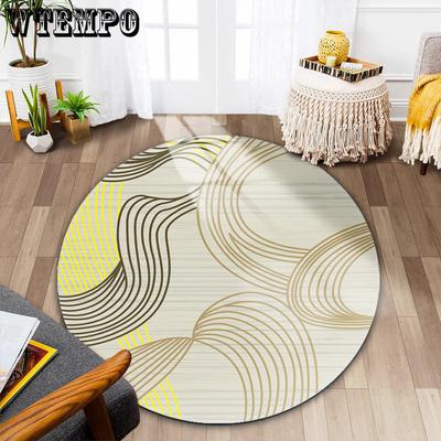 Alfombra para sala de estar, nórdica, circular, para dormitorio, mesita de noche, tocador, silla de ordenador, alfombrilla para el suelo