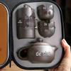 Zisha Travel Tea Set: Portable Xishi Pot with Quick-Brew Cup and Four Cups - Perfect for Outdoor or Home Tea Ceremonies.