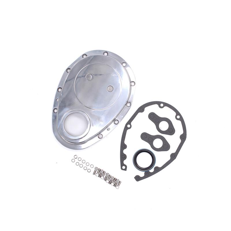 1 PC SBC Polish Aluminum Finish Timing Chain Cover Kit Small Block For Chevy 265 283 305 327 350 383 400 Engine Replacement Part