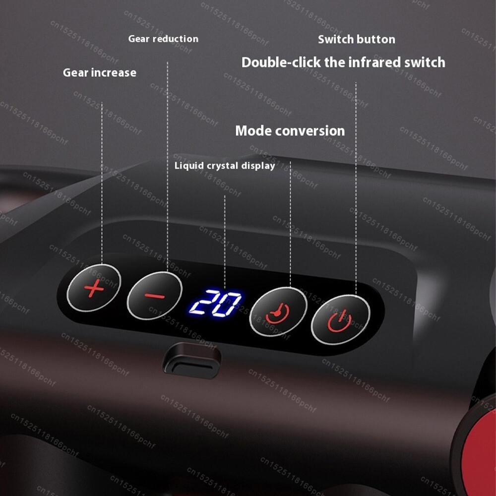 Fascia Gun 6-Head Muscle Massage Gun Professional Body Leg Back Shoulder Waist Fascia Gun High Frequency Vibration Massager Gun