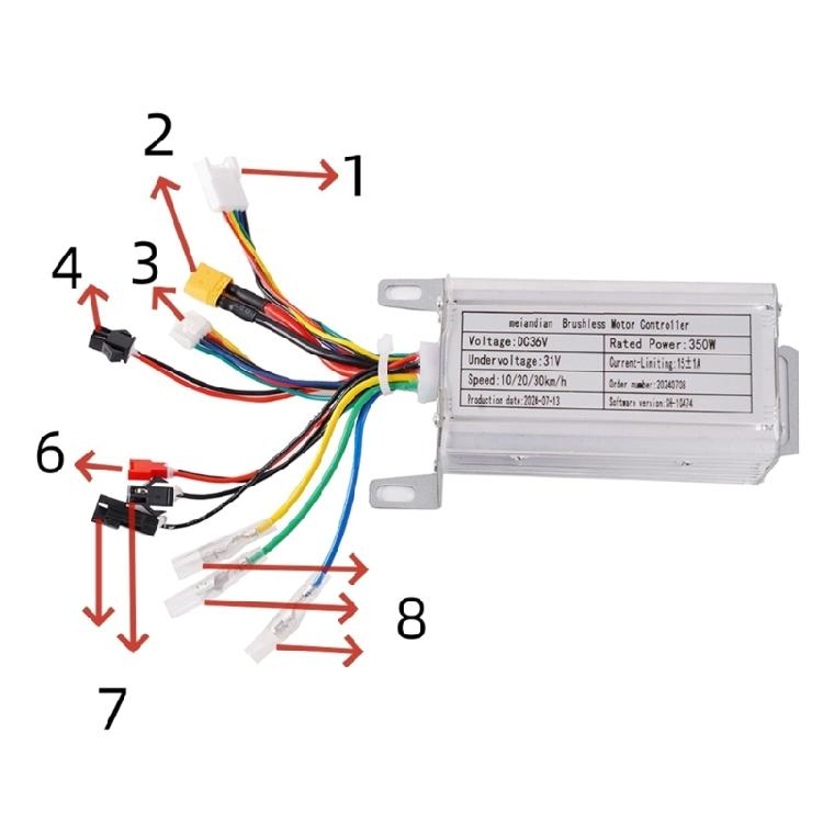 Controller Efficiente per Scooter Elettrico 36V 350W Pacchetto Include Display + Cavo di Estensione per Pendolari Urbani ed Appassionati