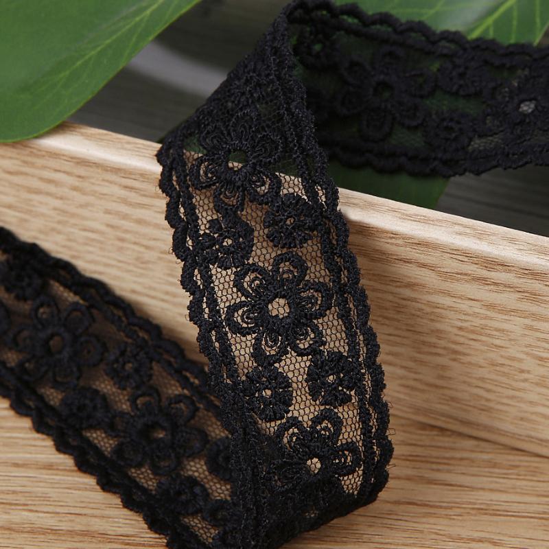 

2 ярда Белая Черная Серая Розовая Кружевная Лента DlY Одежда Шитье Ткань Отделка Кружево чёрный