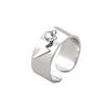 Hip Hop Thunder Lightning Charm Ring  Plated Stainless Steel Adjustable Open Rings For Men Jewelry