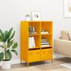 VidaXL Highboard Mustard Yellow 68x39x103.5 Cm Steel, Bookcase, Modern Bookcase, Bookshelf, 851385