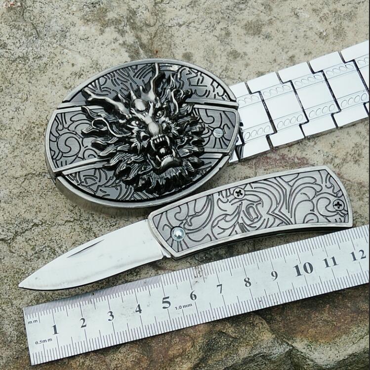 Belt Buckle Self-Defense Belt Men's Weapon Smooth Buckle Simple Multifunctional Whip Metal Decorative Belt