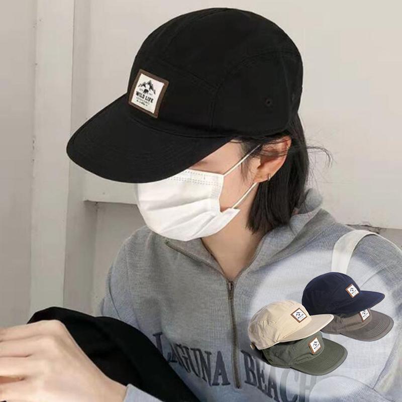 American Retro Baseball Cap for Women Men Solid Color Hip Hop Flat-brimmed Sun Hat Adjustable Couple Snapback Hats