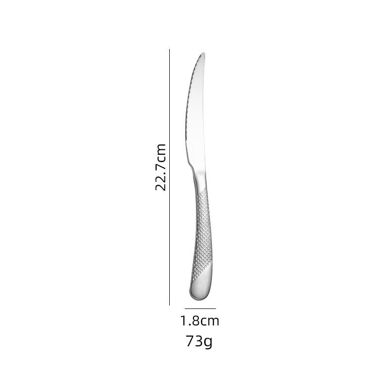 Stainless Steel Star Diamond Cutlery Set: Knife, Fork, Spoon for Desserts and Steaks