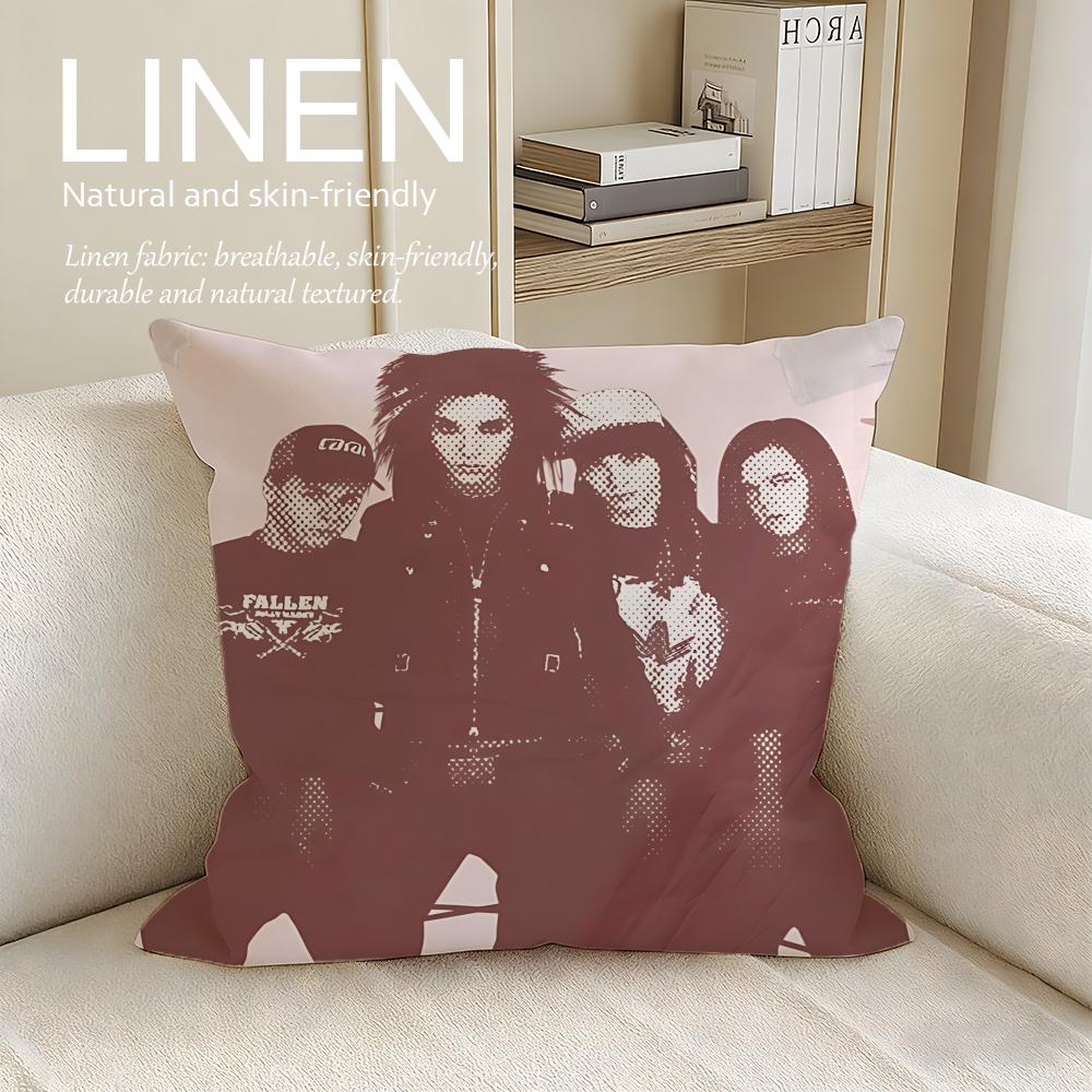 Music Tokio Hotel Cushion Cover Pillowcase Set Pcs X X Breathable Washable Sofa Cushion Cover
