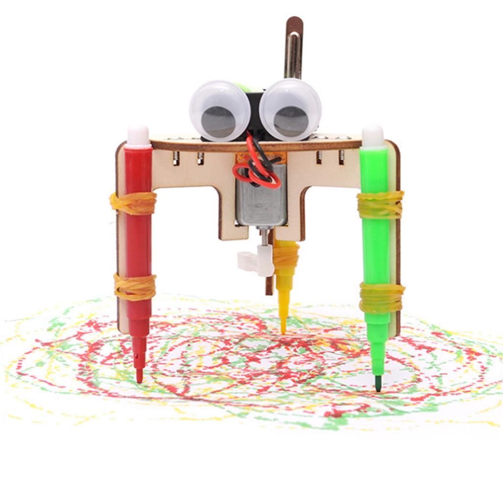 Diy Kits Graffiti Robot Model Science Toys For Children Make Vibration Graffiti Novelty Educational Toys Assembling Model Kits