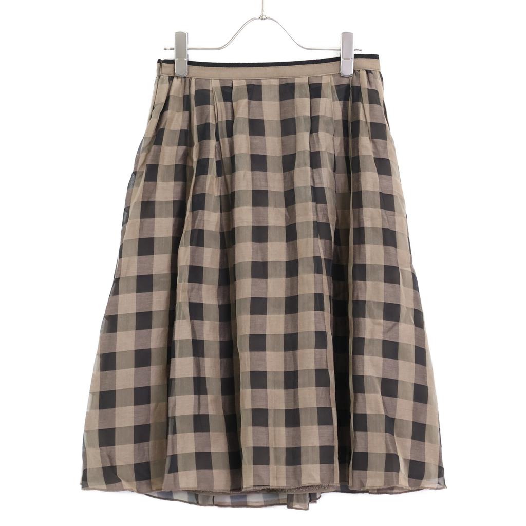 FOXEY Brown 39706 Check Skirt skirt 38 Brown Black CheckUsed