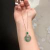 Inspired Natural Ice Seed Jade Chalcedony Round Necklaces Chinese Style Clavicle Chain Classic  Fine Jewelry For Women