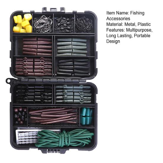 Fishing Hooks Accessories Set with Storage Box High Durability Rust Resistant Compact Portable Fishing Rig Kit