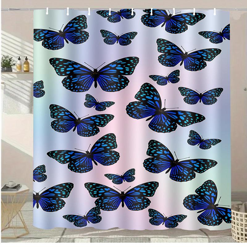 

Meditating Cat Washable Dirt-Resistant Shower Curtain Shower Head Waterproof Polyester Bath Curtain For Home Decor Accessories W60H190(CM)-1 Pcs