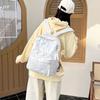Nylon Space Cotton Backpack Solid Color Student Schoolbag All-match Bubble Shoulder Bag  Travel
