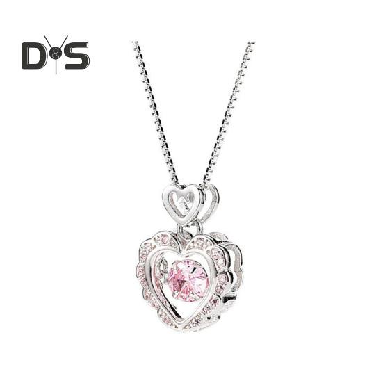 

Женское ожерелье с розовым кулоном в форме сердца со стразами, регулируемая длина, ожерелье на ключицу, подарок на День святого Валентина, годовщину, свадьбу, выпускной, ювелирные изделия на шею розовый