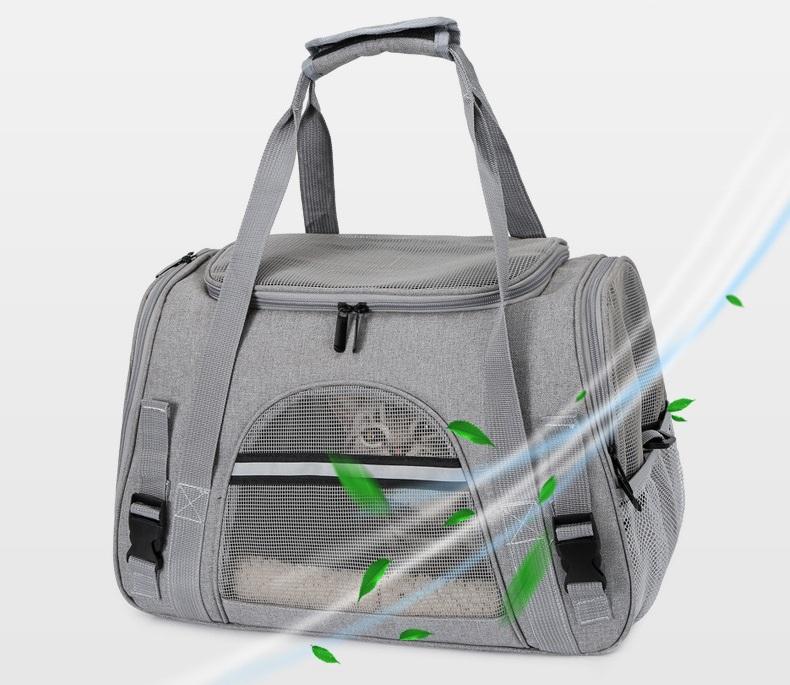 Foldable Pet Handbag, Breathable Outdoor Travel Carrier, Portable Lightweight Cat Dog Shoulder Bag for Daily Outing