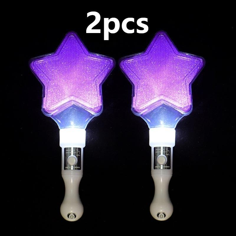 2pcs Heart Star Lightstick Glow Light Rods Concert Luminous Stick Flash Sticks Wedding Party Atmosphere Props