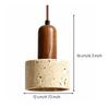 Pendant Lamp with Wooden Top Rustic Minimalism Stone Organic Lighting Fixture for